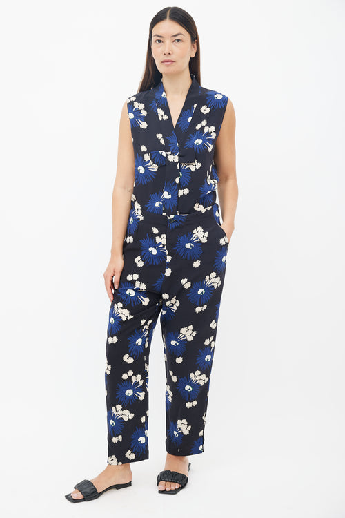 Marni Black Multicolour Silk Floral Co-Ord Set