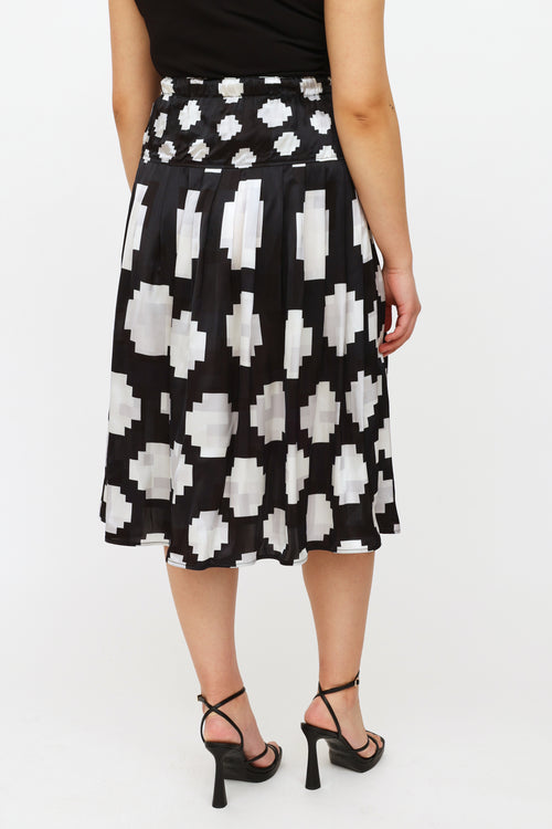 Marni Black 
White Pleated Skirt