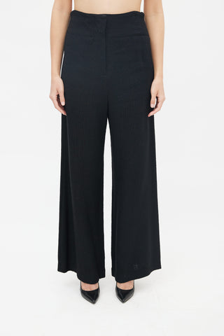 Marni Black Wool Wide Leg Trouser