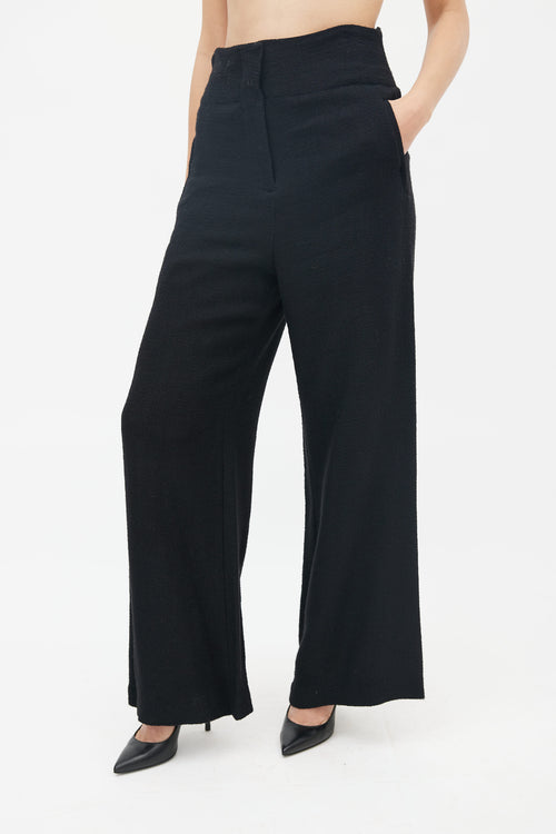 Marni Black Wool Wide Leg Trouser