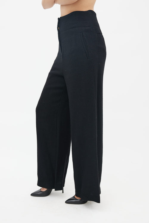 Marni Black Wool Wide Leg Trouser