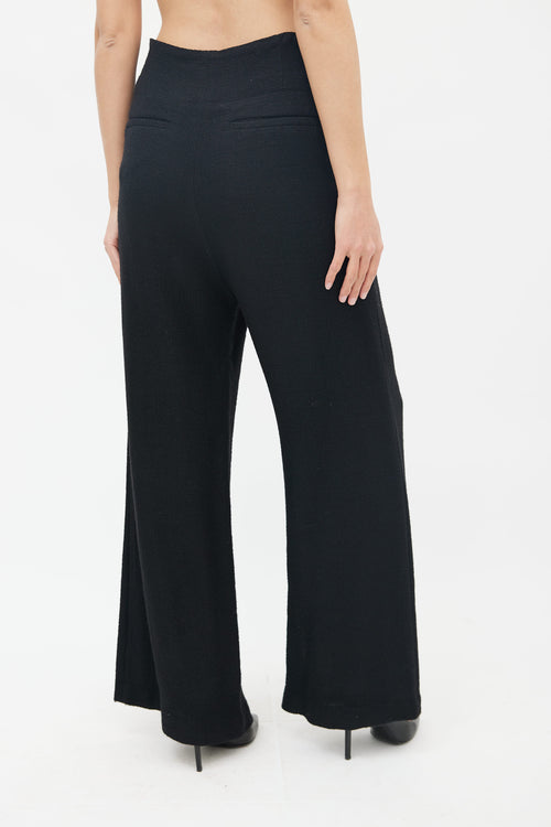 Marni Black Wool Wide Leg Trouser