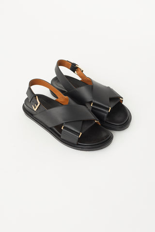 Marni Black Fussbett Buckle Sandal