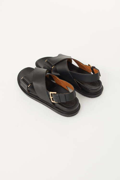 Marni Black Fussbett Buckle Sandal