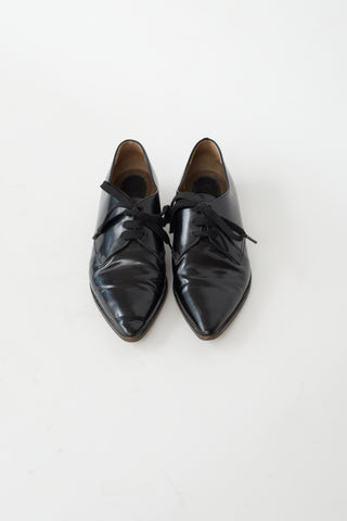 Marni Black Leather Pointed Toe Oxford