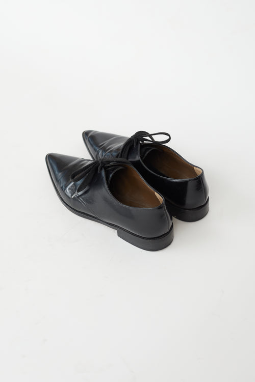 Marni Black Leather Pointed Toe Oxford