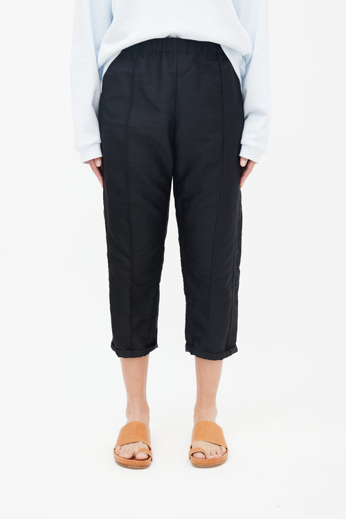 Marni Black Wool Pressed Crease Capri