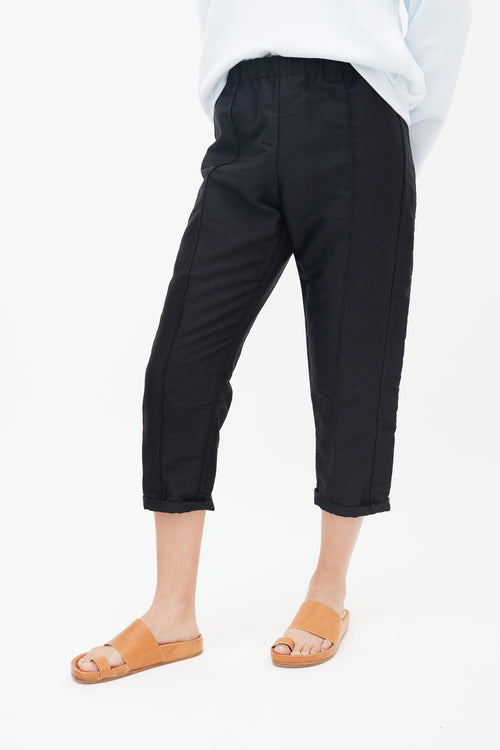 Marni Black Wool Pressed Crease Capri