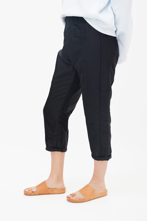 Marni Black Wool Pressed Crease Capri