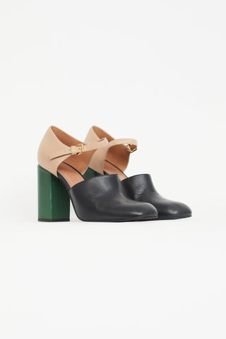 Marni Black 
Multi Square Toe Heeled Mule