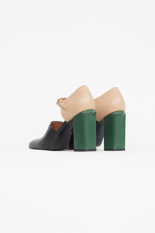 Marni Black 
Multi Square Toe Heeled Mule