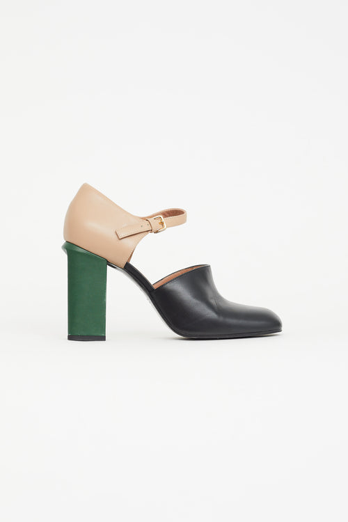 Marni Black 
Multi Square Toe Heeled Mule