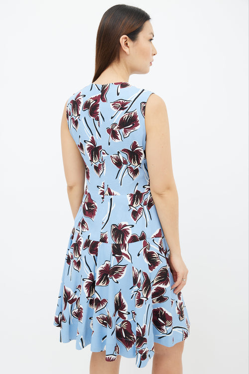 Marni Blue 
Burgundy Amlapura Print Midi Dress