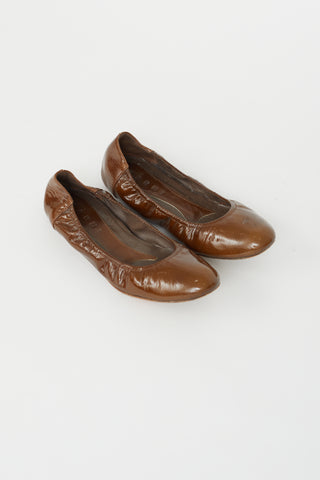 Marni Brown Patent Leather Ballet Flat