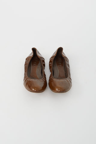 Marni Brown Patent Leather Ballet Flat