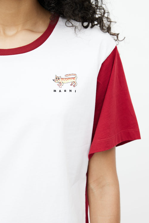 Marni Capsule 2022 Red 
White Graphic T-Shirt