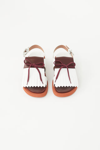 Marni White 
Multicolour Lace Up Sandal