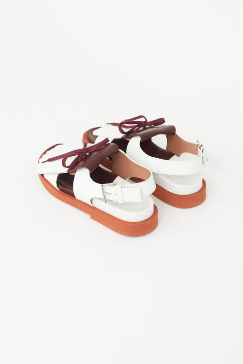 Marni White 
Multicolour Lace Up Sandal