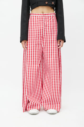 Marques
Almeida Red 
White Gingham Wide Leg Trouser