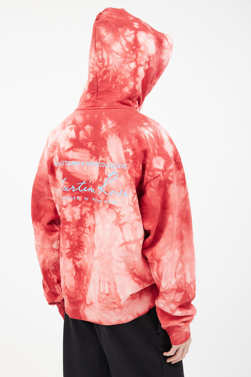 Martine Rose Red Cotton Tie Dye Hoodie