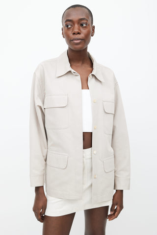 Maryam Nassir Zadeh Beige Four Pocket Jacket 