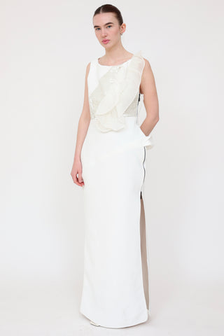 Toni Maticevski White Sequin Thrilling Gown