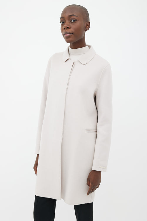 Max Mara Grey Wool Club Collar  Coat