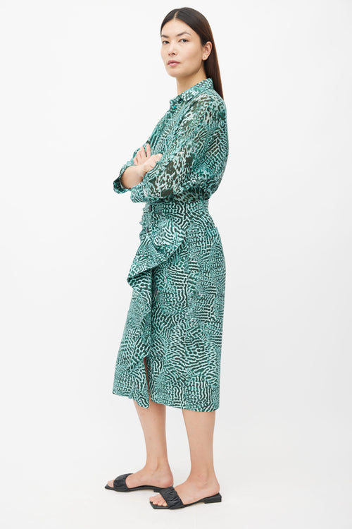 Max Mara Turquoise Printed Co-Ord Set