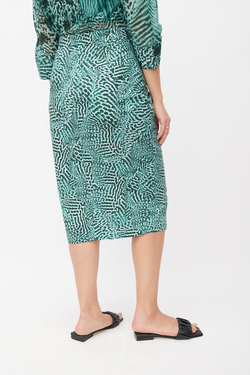 Max Mara Turquoise Printed Co-Ord Set