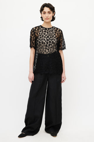 Max Mara Black Lace Sheer Top