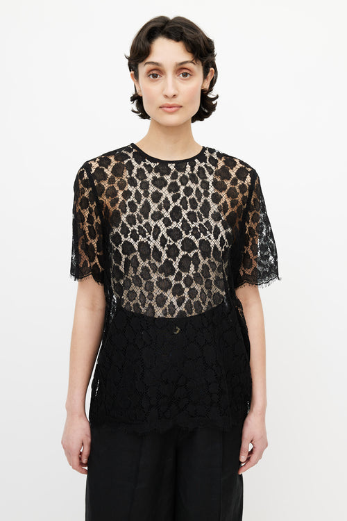 Max Mara Black Lace Sheer Top