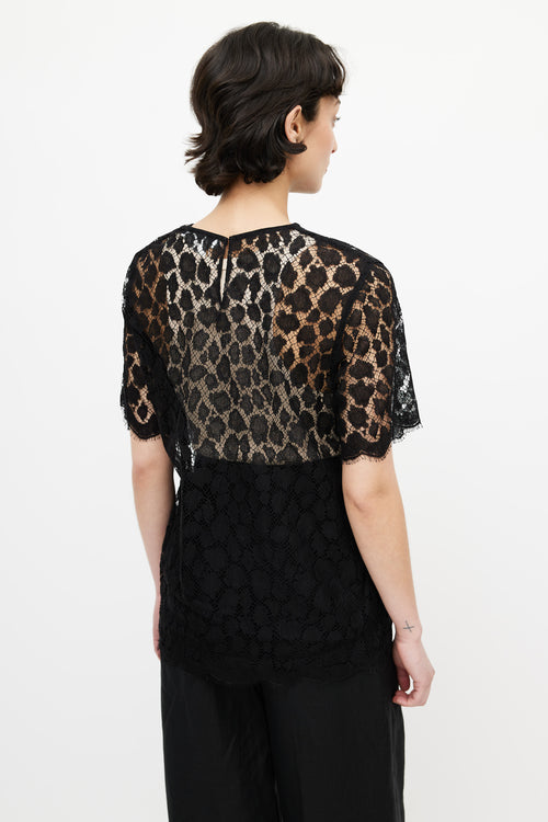 Max Mara Black Lace Sheer Top