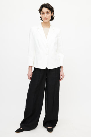 Max Mara White Two Button Blazer