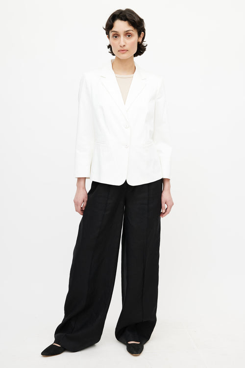 Max Mara White Two Button Blazer