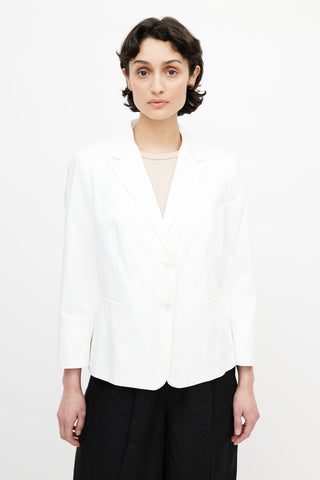 Max Mara White Two Button Blazer