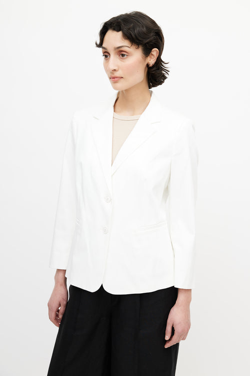 Max Mara White Two Button Blazer