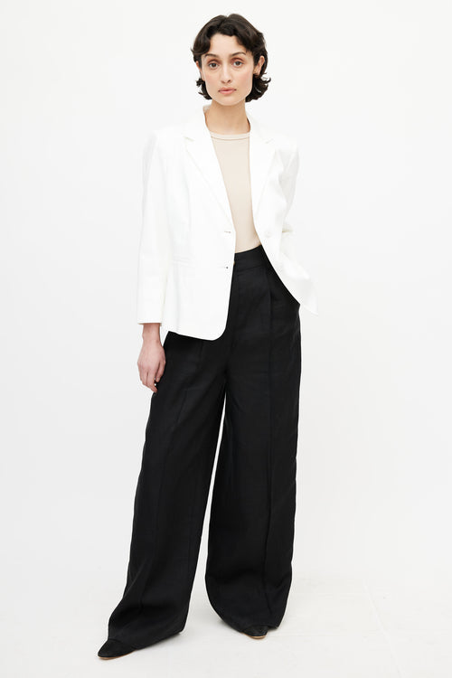 Max Mara White Two Button Blazer