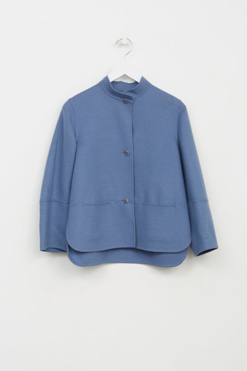 Max Mara Blue Button Up Jacket