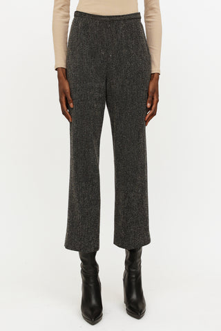 Max Mara Grey Wool Wide Leg Trousers