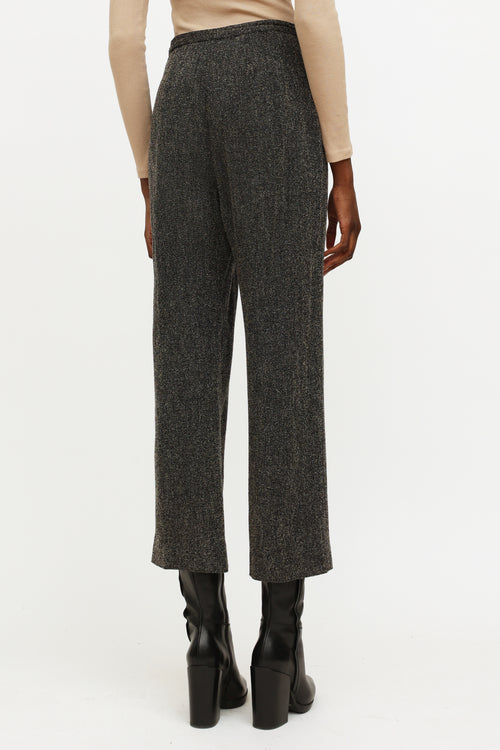 Max Mara Grey Wool Wide Leg Trousers