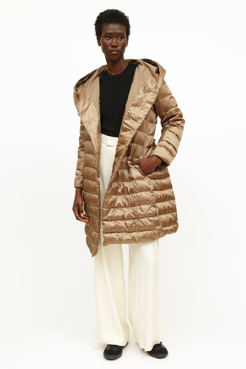 Max Mara Tan Reversible Puffer Coat