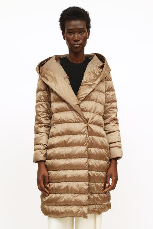 Max Mara Tan Reversible Puffer Coat