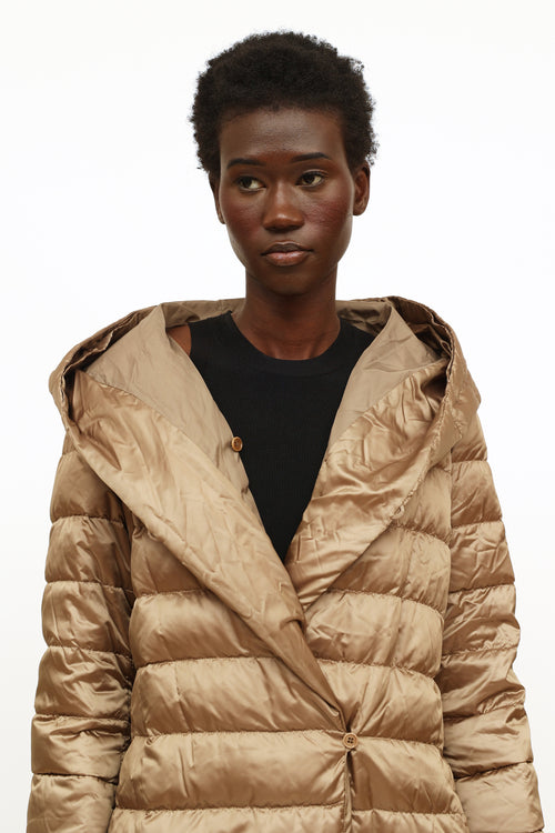 Max Mara Tan Reversible Puffer Coat