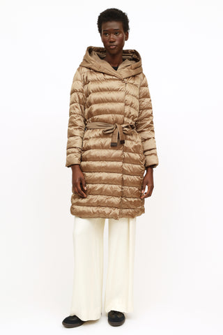 Max Mara Tan Reversible Puffer Coat