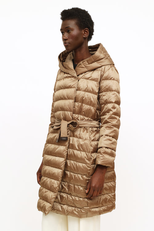 Max Mara Tan Reversible Puffer Coat