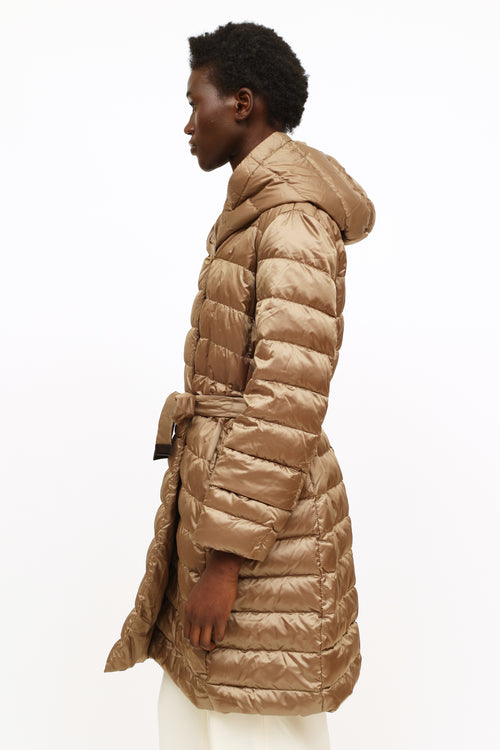 Max Mara Tan Reversible Puffer Coat