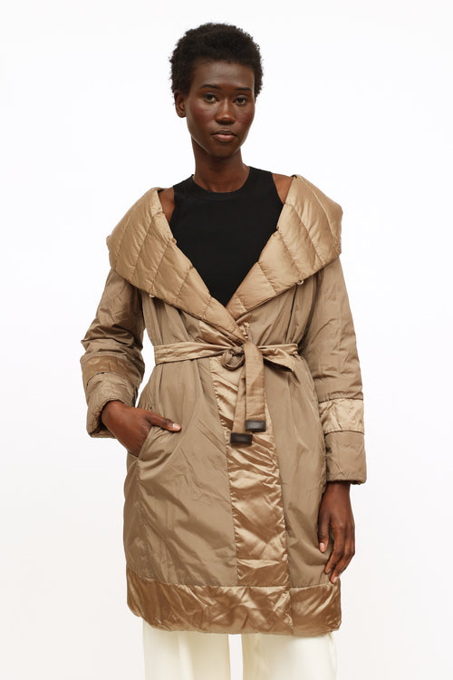 Max Mara Tan Reversible Puffer Coat