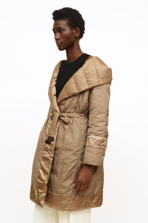 Max Mara Tan Reversible Puffer Coat