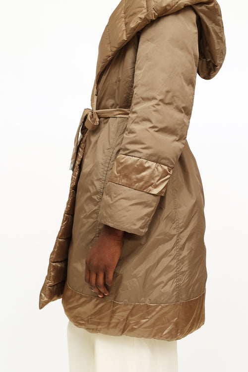 Max Mara Tan Reversible Puffer Coat