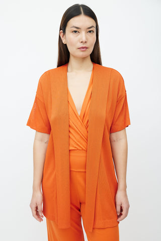 Missoni Orange Short Sleeve Open Cardigan